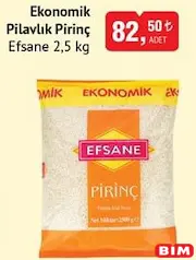 EFSANE EKONOMİK PİLAVLIK PİRİNÇ 2,5 KG EFSANE EKONOMİK PİLAVLIK PİRİNÇ 2,5 KG